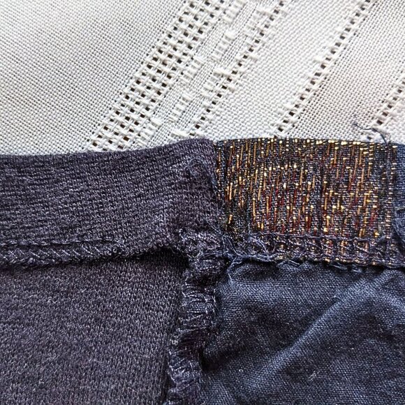 Urban Outfitters STARING AT STARS Navy & Copper Lurex Bodycon Mini Dress Size M - Picture 5 of 8